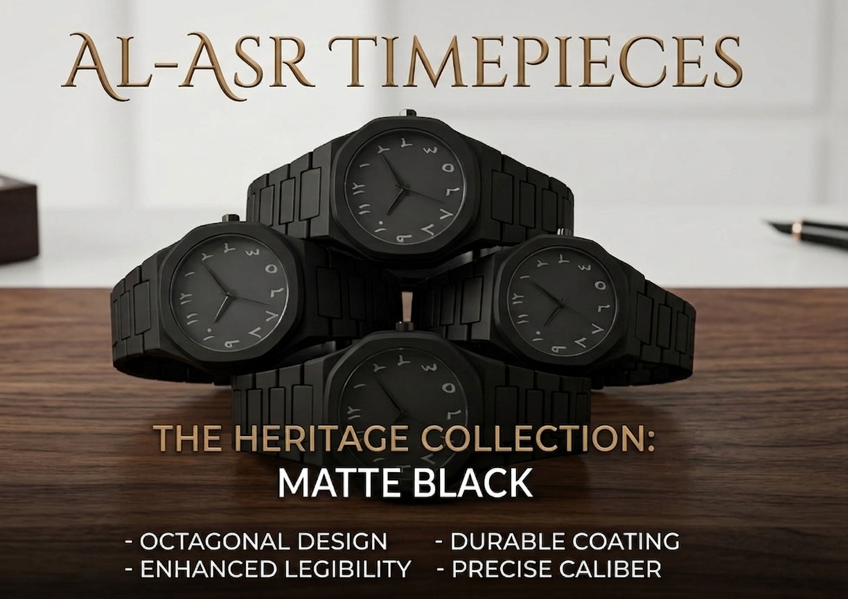 Gemini_Generated_Image_5gugv25gugv25gug Black Arabic Aura Carbon Fiver Fashionable watch For Men - Image 1